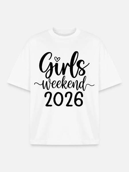 Girls Weekend 2026 Lettering - Boxy Heavyweight Unisex Organic T-Shirt by Stanley/Stella - white