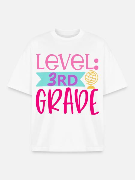 Grade 3 Unlocked – Back to School - Boxy Heavyweight Unisex Organic T-Shirt by Stanley/Stella - white