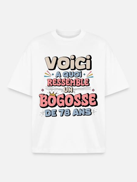 Senior Birthday Humor Sticker - Boxy Heavyweight Unisex Organic T-Shirt by Stanley/Stella - white