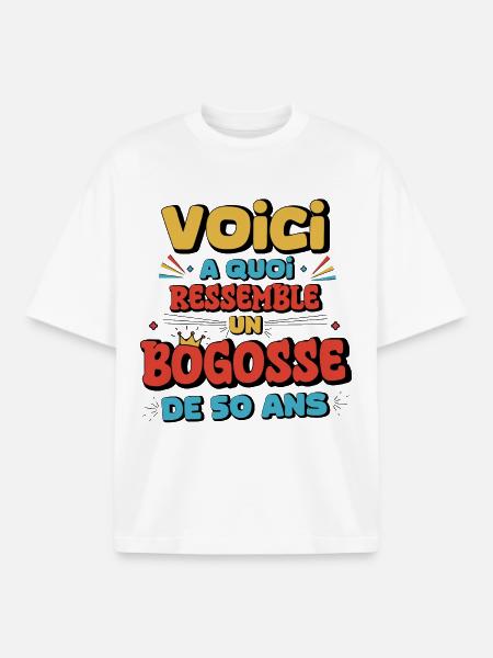 50th Birthday Humor - Boxy Heavyweight Unisex Organic T-Shirt by Stanley/Stella - white