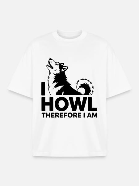 Lustiges Husky-Wolf-Heul-Zitat-Design - Boxy Heavyweight Unisex Organic T-Shirt von Stanley/Stella - Weiß