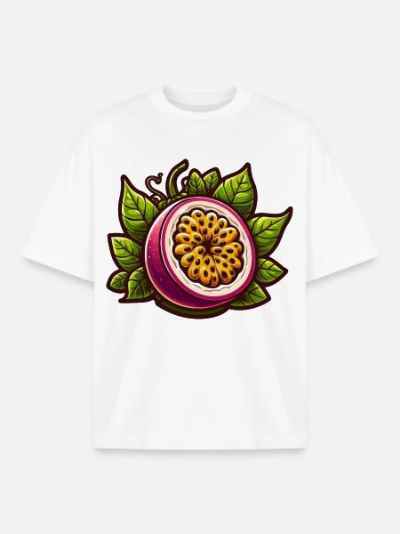 Illustration der exotischen Passionsblume - Boxy Heavyweight Unisex Organic T-Shirt von Stanley/Stella - Weiß