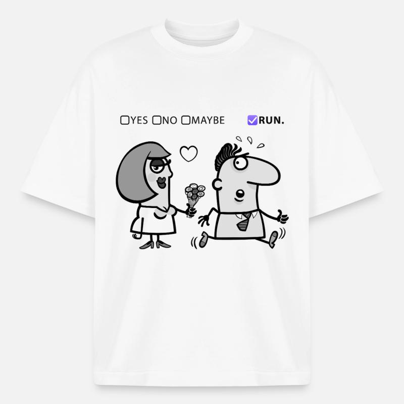 Liebe oder Flucht – Skurriles Humor-Design - Boxy Heavyweight Unisex Organic T-Shirt von Stanley/Stella - Weiß