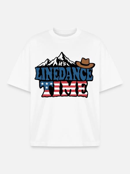 It's linedance time, Linedancing, Country Fan - Boxy Heavyweight Unisex Organic T-Shirt by Stanley/Stella - white