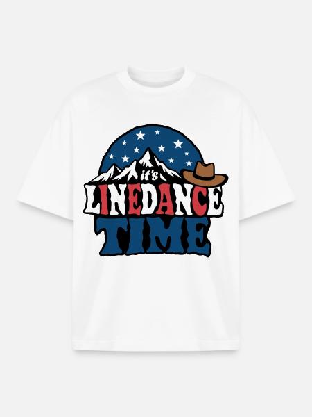 It's linedance time, Linedancing, Country Fan - Boxy Heavyweight Unisex Organic T-Shirt by Stanley/Stella - white