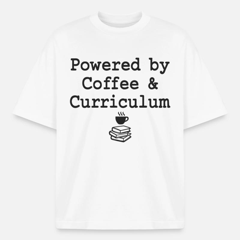 Powered by Coffee & Curriculum Coffee Statement - Boxy Heavyweight Unisex Organic T-Shirt von Stanley/Stella - Weiß