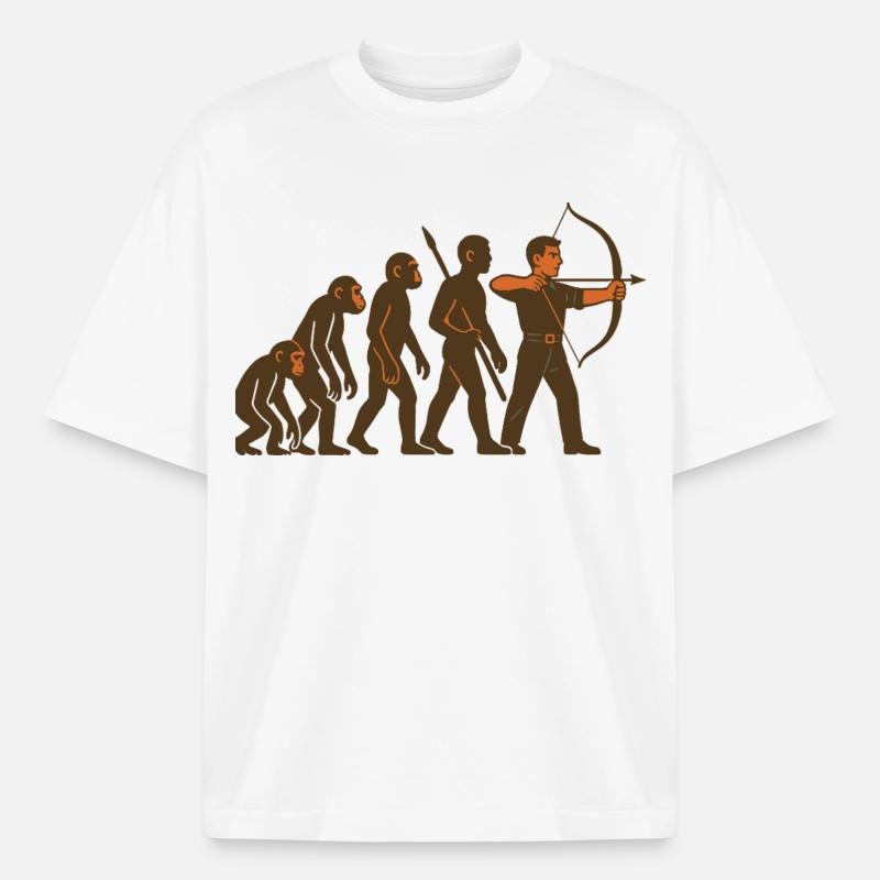 Archery Evolution Archer Bow Target - Heavyweight Boxy Unisex T-Shirt by Stanley/Stella - white