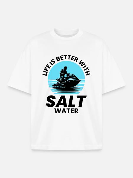 Jetski Salzwasser Abenteuer - Boxy Heavyweight Unisex Organic T-Shirt von Stanley/Stella - Weiß