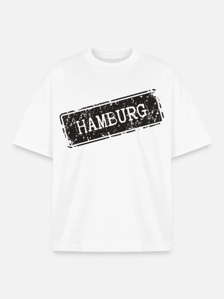 Hamburg Stadtmotiv Design - Boxy Heavyweight Unisex Organic T-Shirt von Stanley/Stella - Weiß