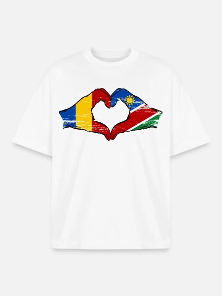 Tschad_Nairobi_Flagge_Afrika_used - Boxy Heavyweight Unisex Organic T-Shirt by Stanley/Stella - white