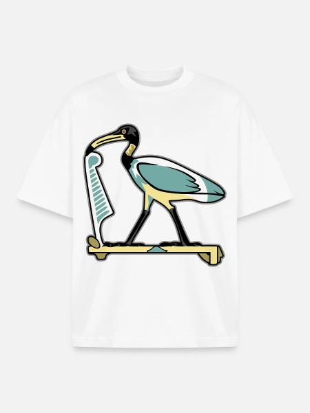 THOTH Egyptian Symbol - Boxy Heavyweight Unisex Organic T-Shirt by Stanley/Stella - white
