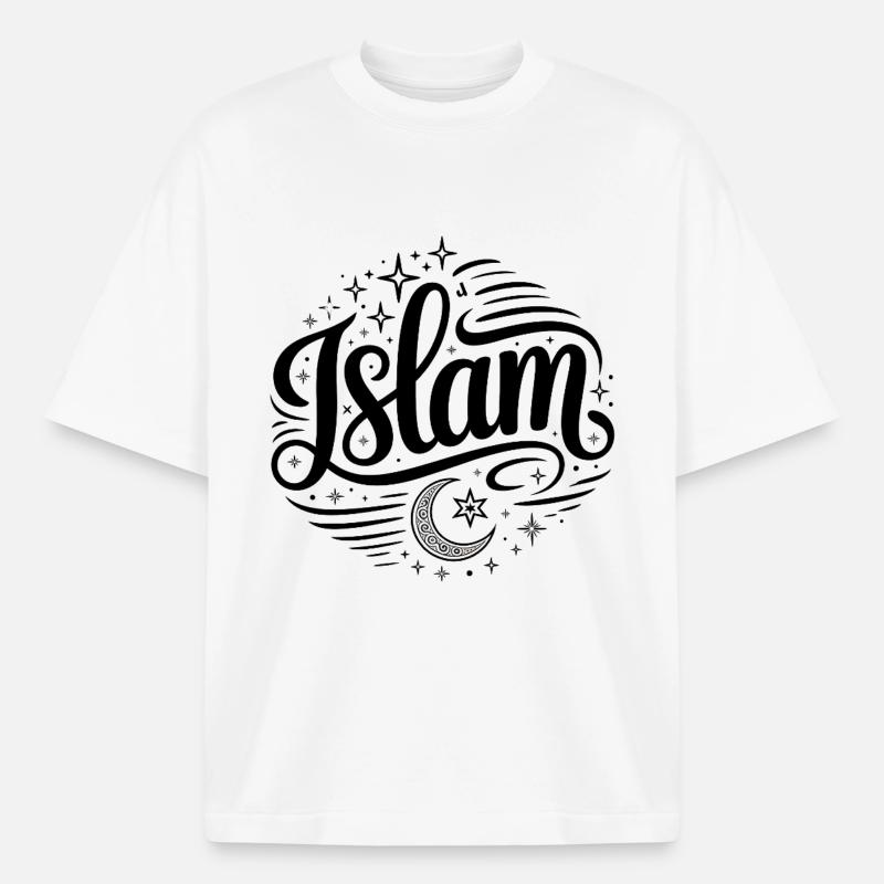 Islam - Conception religieuse - T-shirt unisexe épais coupe boxy Stanley/Stella - blanc