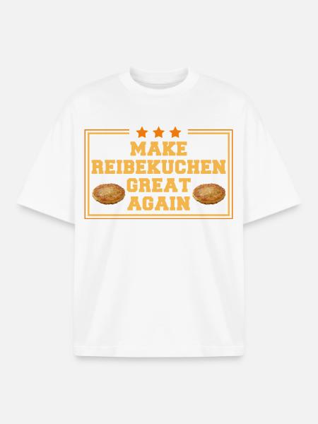 Make Reibekuchen Great Again - Kartoffelpuffer - Boxy Heavyweight Unisex Organic T-Shirt von Stanley/Stella - Weiß