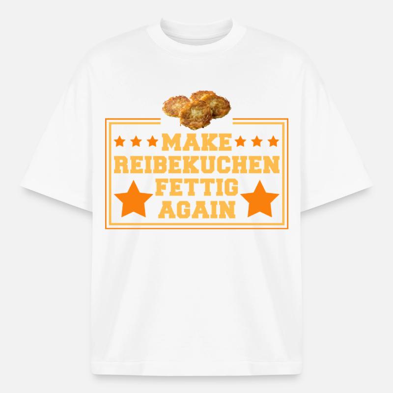 Potato pancakes funny - Heavyweight Boxy Unisex T-Shirt by Stanley/Stella - white