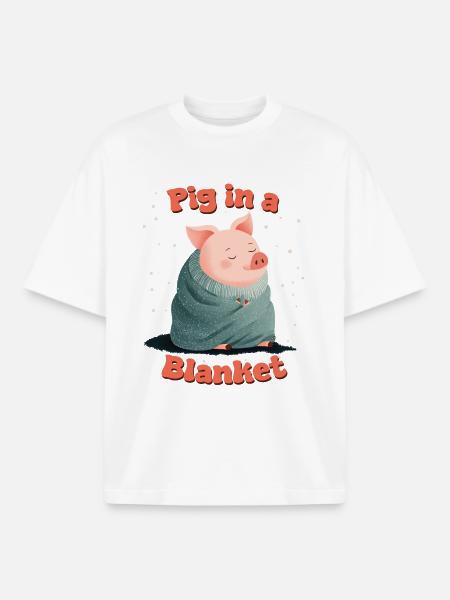Pig in a blanket - Boxy Heavyweight Unisex Organic T-Shirt by Stanley/Stella - white