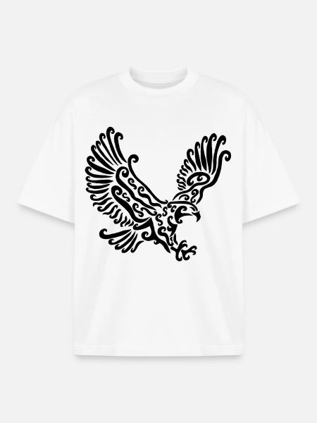 Black Eagle - Boxy Heavyweight Unisex Organic T-Shirt by Stanley/Stella - white