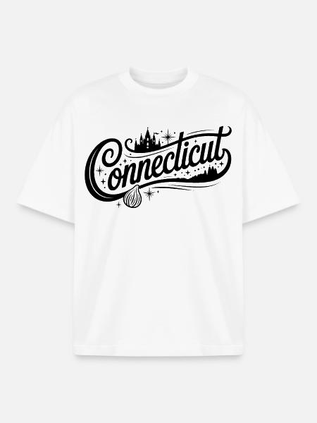  Connecticut - Souvenir USA State Design - Boxy Heavyweight Unisex Organic T-Shirt by Stanley/Stella - white