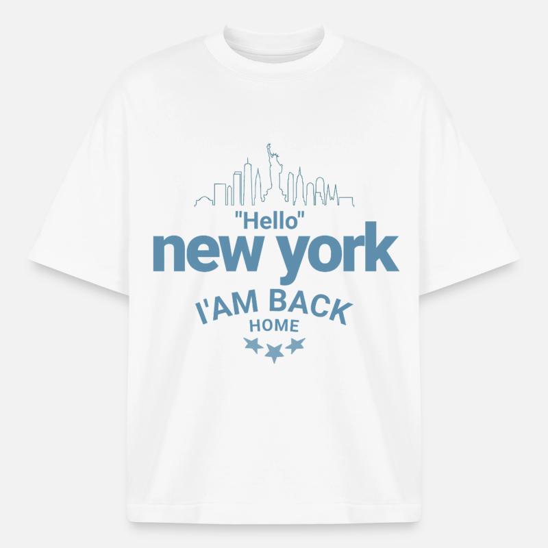 New York Back Home Design - Boxy Heavyweight Unisex Organic T-Shirt von Stanley/Stella - Weiß