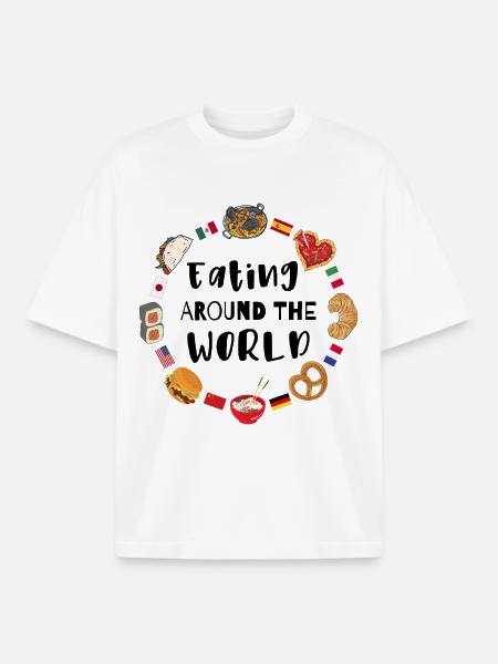 Food around the world - Boxy Heavyweight Unisex Organic T-Shirt by Stanley/Stella - white