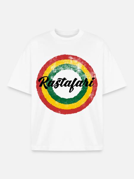 Rastafari Farbkreis Design - Boxy Heavyweight Unisex Organic T-Shirt von Stanley/Stella - Weiß