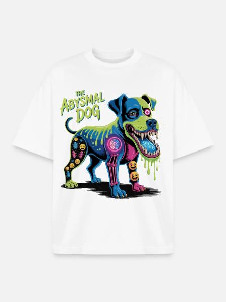 The Abyssmal Dog Neon Art - Boxy Heavyweight Unisex Organic T-Shirt by Stanley/Stella - white