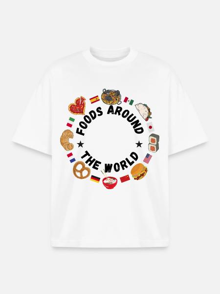 Essen aus aller Welt - Boxy Heavyweight Unisex Organic T-Shirt von Stanley/Stella - Weiß