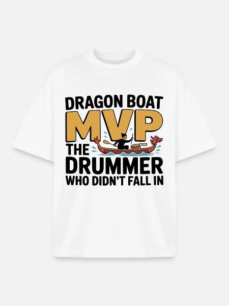 Bateau dragon - T-shirt unisexe boxy épais biologique Stanley/Stella - blanc