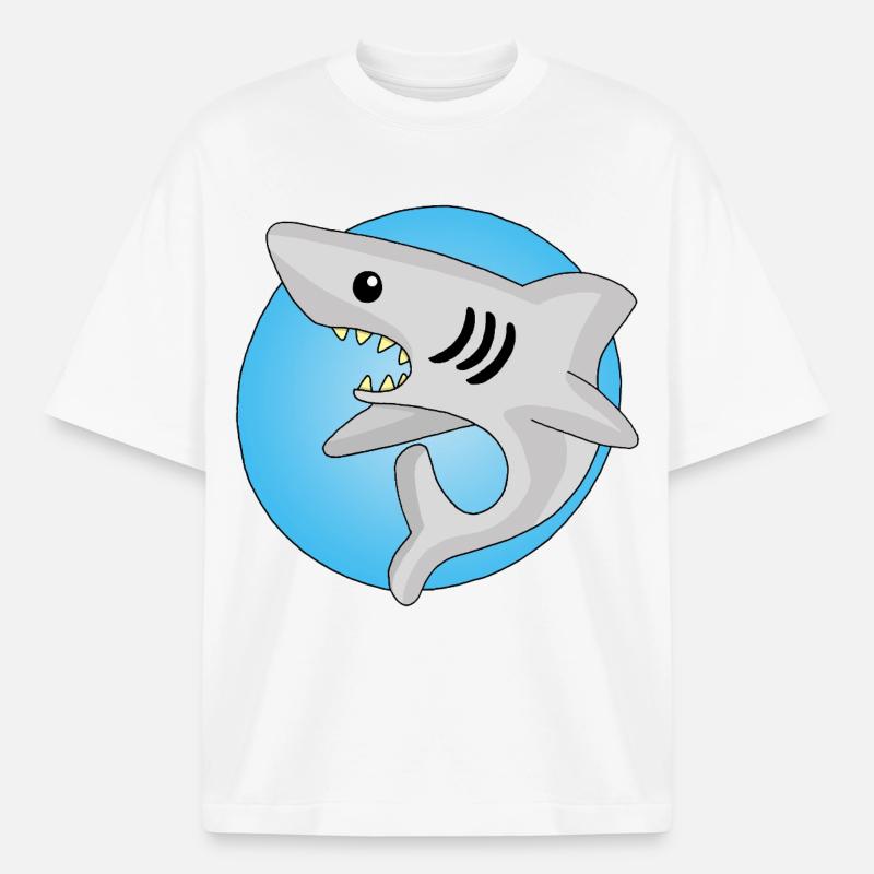 Manga shark - Heavyweight Boxy Unisex T-Shirt by Stanley/Stella - white