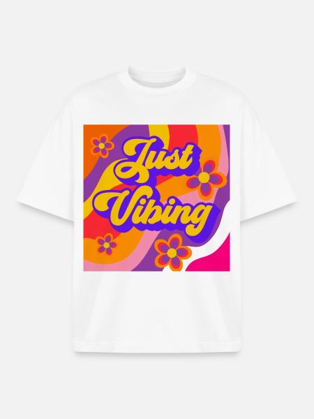 Just_vibing - Boxy Heavyweight Unisex Organic T-Shirt von Stanley/Stella - Weiß