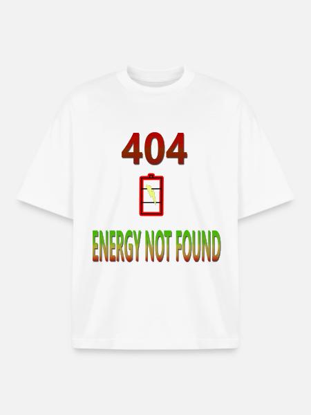 Energy Lack Humor Design - Boxy Heavyweight Unisex Organic T-Shirt by Stanley/Stella - white