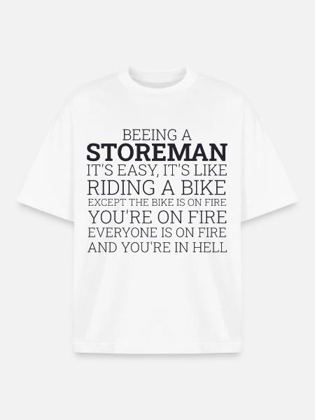 Storeman à vélo - T-shirt unisexe boxy épais biologique Stanley/Stella - blanc