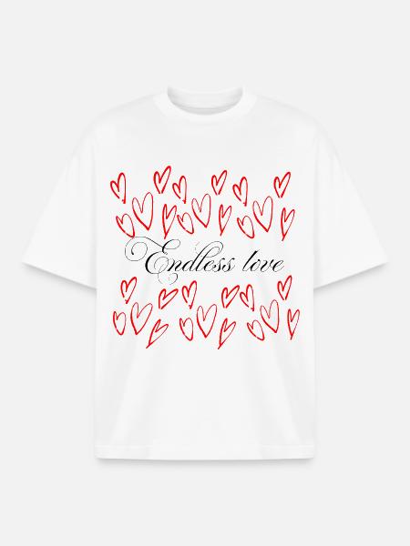 Endlose Liebe - Herzen Schwarm - Boxy Heavyweight Unisex Organic T-Shirt von Stanley/Stella - Weiß