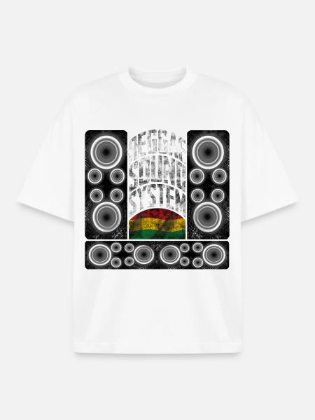 Reggae Sound System Design - Boxy Heavyweight Unisex Organic T-Shirt von Stanley/Stella - Weiß