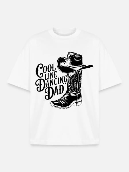 Linedance Papa tanzt Line Dance - Boxy Heavyweight Unisex Organic T-Shirt von Stanley/Stella - Weiß