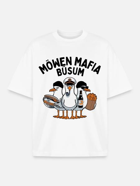 Möwen Mafia Büsum - Boxy Heavyweight Unisex Organic T-Shirt von Stanley/Stella - Weiß