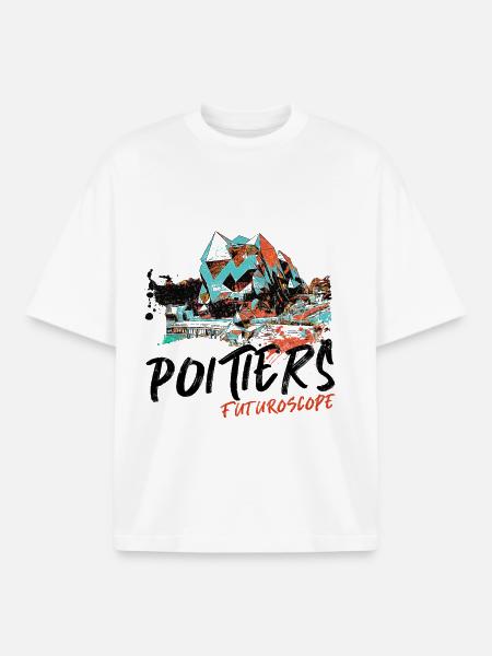 Poitiers, Futuroscope, Neon colours - Boxy Heavyweight Unisex Organic T-Shirt by Stanley/Stella - white