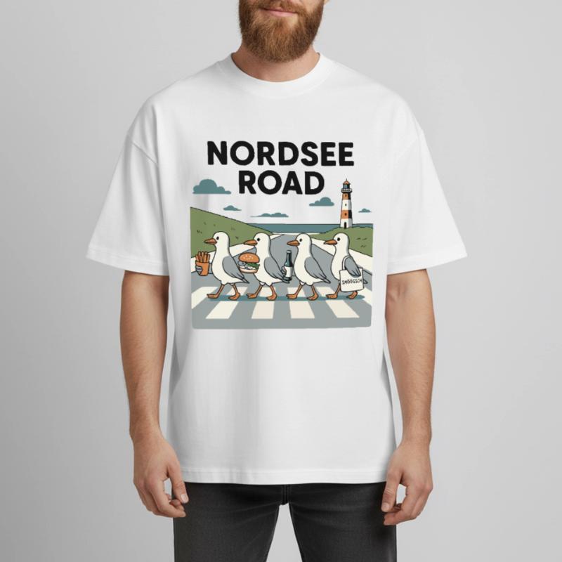 Nordseeroad Möwen Boxy Heavyweight Unisex Organic T-Shirt von Stanley/Stella