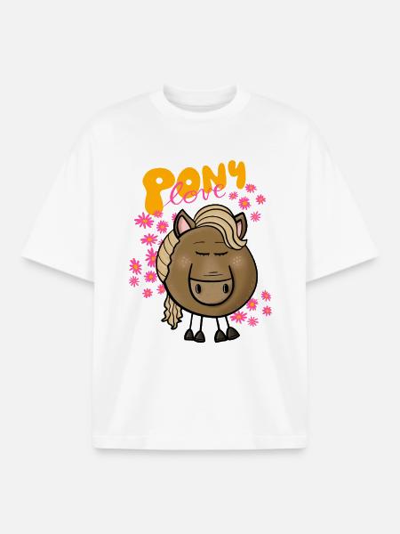 Pony Liebe - Boxy Heavyweight Unisex Organic T-Shirt von Stanley/Stella - Weiß