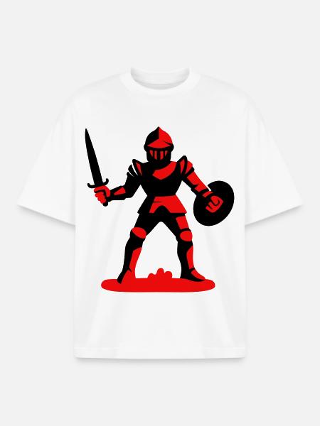 Red Knight - Boxy Heavyweight Unisex Organic T-Shirt by Stanley/Stella - white