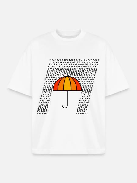 Pluie typographique - T-shirt unisexe boxy épais biologique Stanley/Stella - blanc
