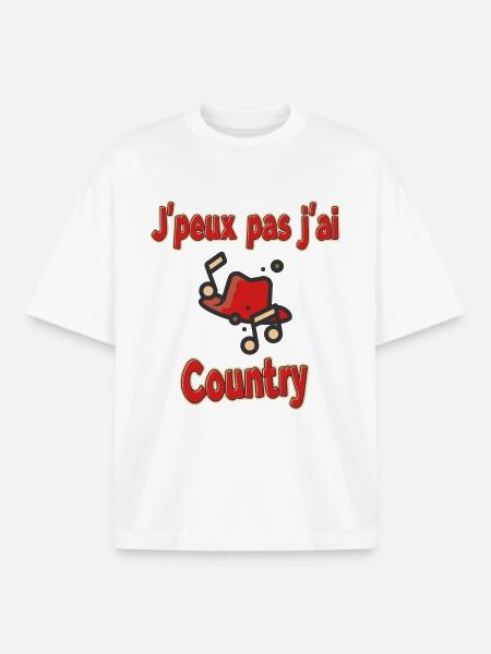 I can't I have Country - Boxy Heavyweight Unisex Organic T-Shirt by Stanley/Stella - white