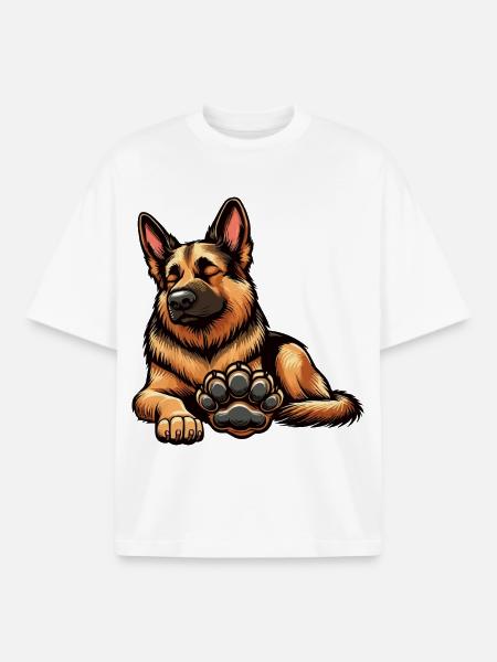 German Shepherd Shepherd Dogs Shepherd Dogs - Boxy Heavyweight Unisex Organic T-Shirt by Stanley/Stella - white