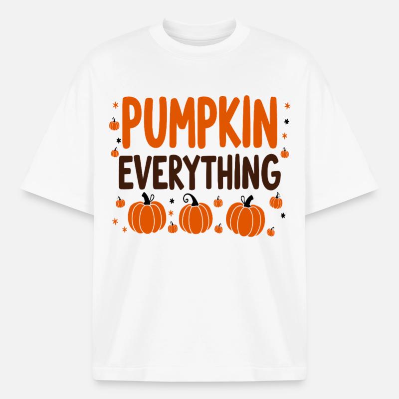 Pumpkin Everything Fall October - Heavyweight Boxy Unisex T-Shirt by Stanley/Stella - white