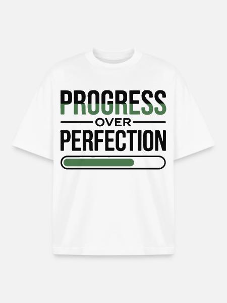 Fortschritt über Perfektion - Boxy Heavyweight Unisex Organic T-Shirt von Stanley/Stella - Weiß