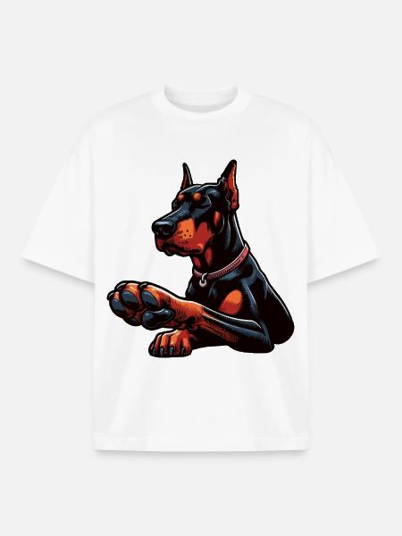 Doberman Doberman Owner Doberman Lovers - Boxy Heavyweight Unisex Organic T-Shirt by Stanley/Stella - white