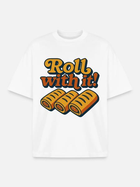 Roll with It - Boxy Heavyweight Unisex Organic T-Shirt by Stanley/Stella - white