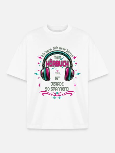 Exciting audio book dark - Boxy Heavyweight Unisex Organic T-Shirt by Stanley/Stella - white