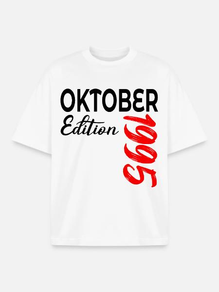 31. BIRTHDAY 1995 OCTOBER - Boxy Heavyweight Unisex Organic T-Shirt by Stanley/Stella - white