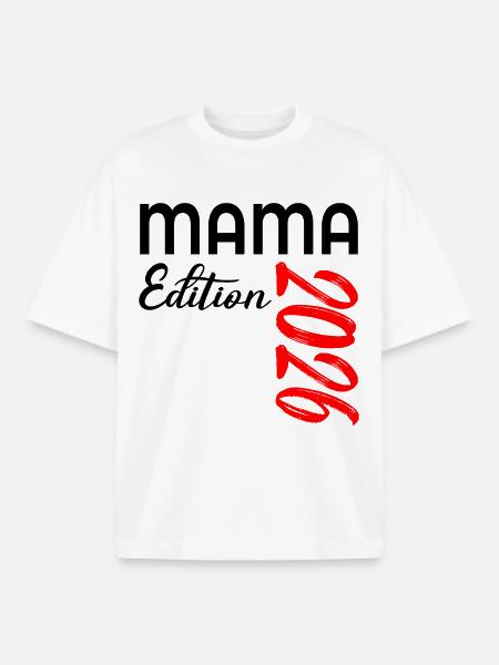 MAMA 2026 - ANNOUNCING PREGNANCY BABY - Boxy Heavyweight Unisex Organic T-Shirt by Stanley/Stella - white