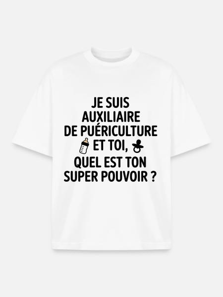 Super power childcare - Boxy Heavyweight Unisex Organic T-Shirt by Stanley/Stella - white